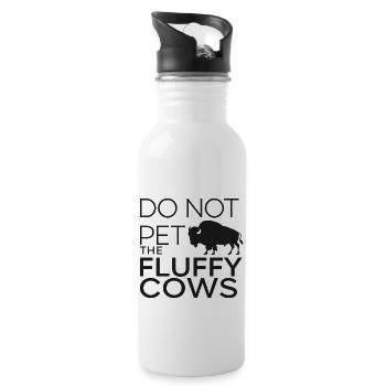 Fluffy Cows Bison Pet für einen Bison-Fan oder - Trinkflasche mit integriertem Trinkhalm - Weiß - Rechts