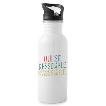 Qui se ressemble s'assemble - Gourde avec paille intégrée - blanc - Droite