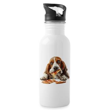 Basset - Trinkflasche mit integriertem Trinkhalm - Weiß - Rechts