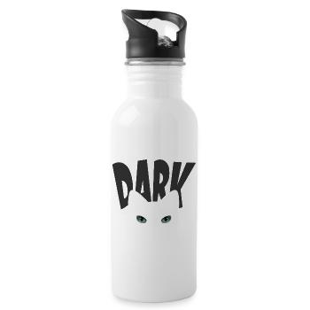 Cat in the Dark - Water bottle with straw - white - Right