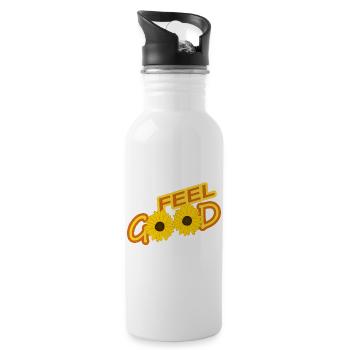 FEEL GOOD - Water bottle with straw - white - Right