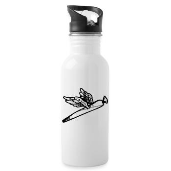 We fly so High - Trinkflasche mit integriertem Trinkhalm - Weiß - Rechts