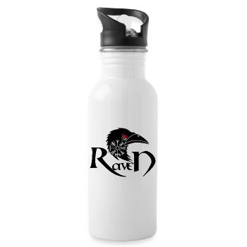 Raven für Reisende - Trinkflasche mit integriertem Trinkhalm - Weiß - Rechts