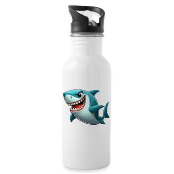 Hai - Trinkflasche mit integriertem Trinkhalm - Weiß - Rechts