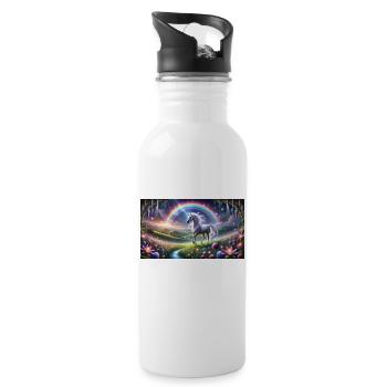 The Unicorn in Space - Unicorn in Space - Water bottle with straw - white - Right