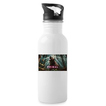 URSPRÜNGLICHER BÄR - Trinkflasche mit integriertem Trinkhalm - Weiß - Rechts