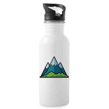 Montagnes - Gourde avec paille intégrée - blanc - Droite