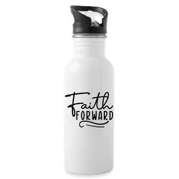 Faith Forward - Water bottle with straw - white - Right