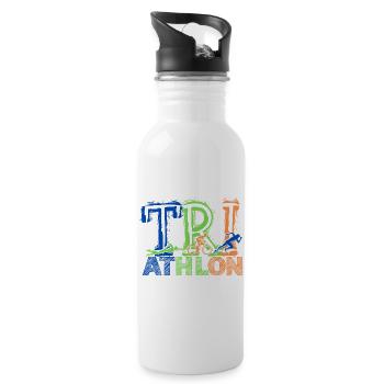 TRIATHLON - Next Level - Trinkflasche mit integriertem Trinkhalm - Weiß - Rechts