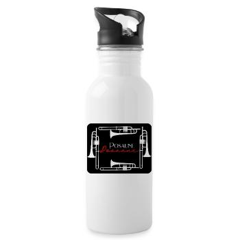 Posaune Kunst - Posaunist Bläser Posaunenchor - Trinkflasche mit integriertem Trinkhalm - Weiß - Rechts