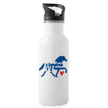 You will never TÖLT alone. Islandpferd 🇮🇸 - Trinkflasche mit integriertem Trinkhalm - Weiß - Rechts