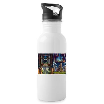 Nur noch eine Ebene - Trinkflasche mit integriertem Trinkhalm - Weiß - Rechts