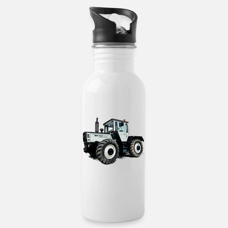 Légende agricole en gris - Gourde avec paille intégrée - blanc