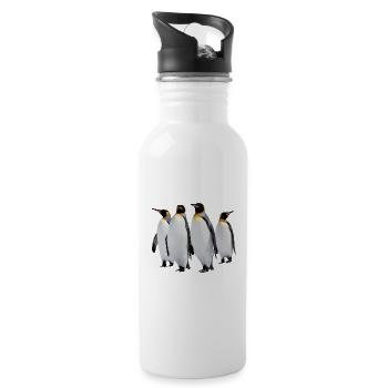 Penguins - Water bottle with straw - white - Right