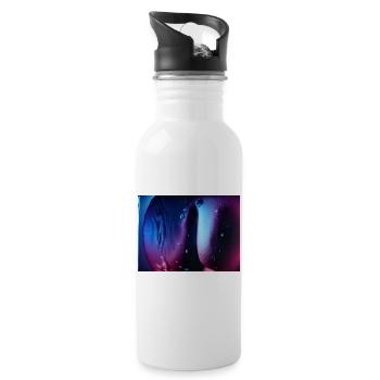 Jasmin Brendel - Trinkflasche mit integriertem Trinkhalm - Weiß - Rechts