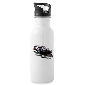 Motorrad - Trinkflasche mit integriertem Trinkhalm - Weiß - Rechts