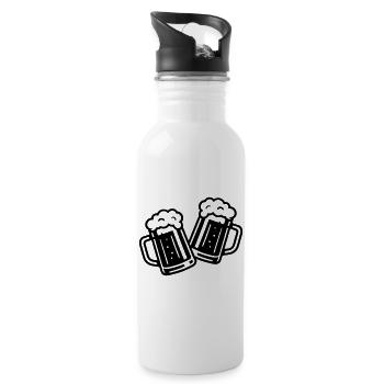 Beer Cheers Beer Mug - Water bottle with straw - white - Right