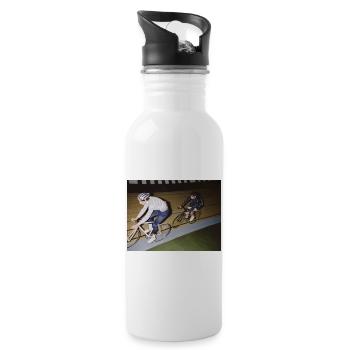 Road Cyclists – Vintage Track - Water bottle with straw - white - Right