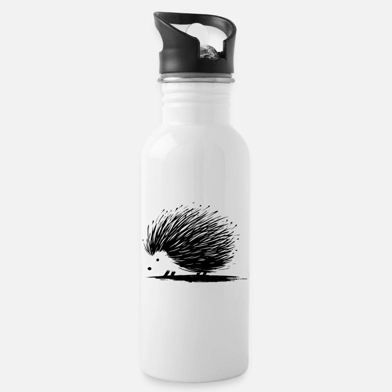 Igel - Trinkflasche mit integriertem Trinkhalm - Weiß