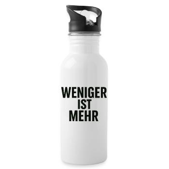 Less is More Typo Design - Water bottle with straw - white - Right