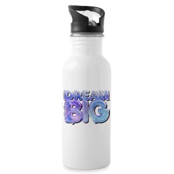 Dream Big in Glitter 3D Letters - Water bottle with straw - white - Right