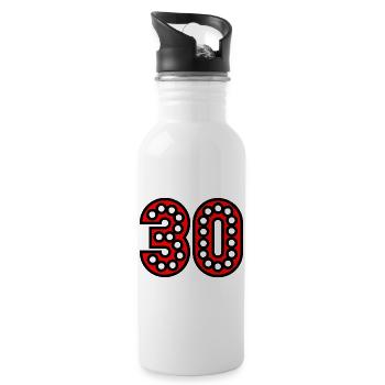 30. 30 YEARS. 30th ANNIVERSARY. 30 YEARS ANNIVERSARY. - Water bottle with straw - white - Right