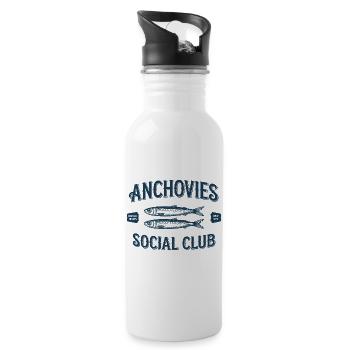 Anchovies Social Club - Water bottle with straw - white - Right