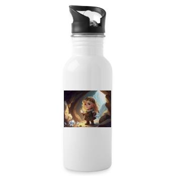 Crystal Princess in the Cave City - Water bottle with straw - white - Right