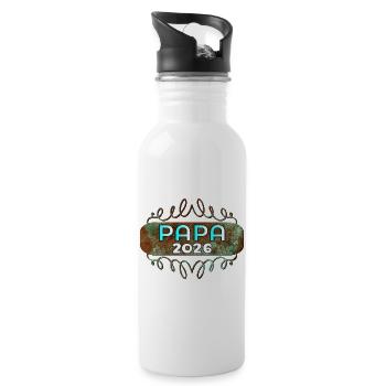 PAPA BÉBÉ 2026 - Gourde avec paille intégrée - blanc - Droite