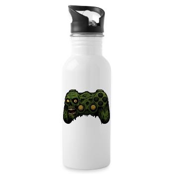 Zombie Controller Grunge Tee - Trinkflasche mit integriertem Trinkhalm - Weiß - Rechts