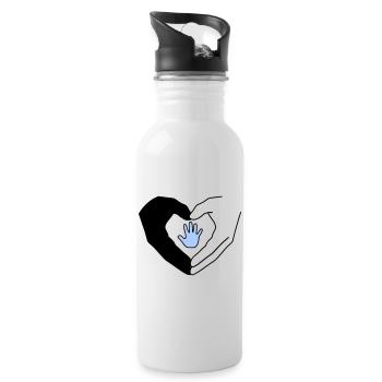 Famille Mains Coeur Amour Protection Vecteur - Gourde avec paille intégrée - blanc - Droite