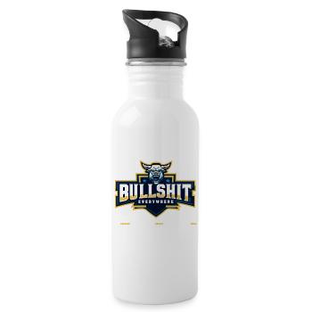Bullshit Everywhere - Water bottle with straw - white - Right