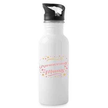 Karnevalsmaus Karneval Köln Kölner Karnevals Maus - Trinkflasche mit integriertem Trinkhalm - Weiß - Rechts