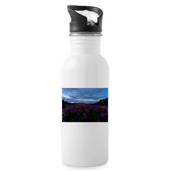 Château de Vaux le Vicomte at night - Water bottle with straw - white - Right