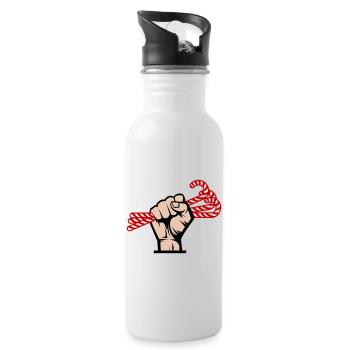 I Want Candy, Revolutionary, Slogan & Sugar Design - Water bottle with straw - white - Right