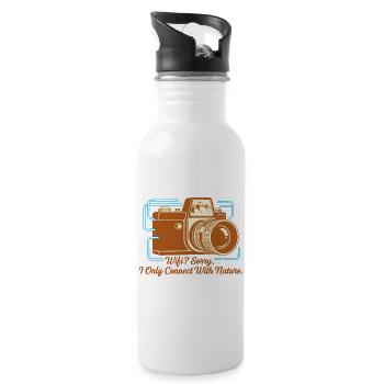 Nature instead of Wi-Fi - Water bottle with straw - white - Right