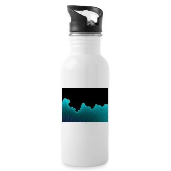Neon Coral Wall - Water bottle with straw - white - Right