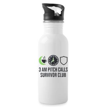 Startup Founder Survivor Burnout Recover - Water bottle with straw - white - Right