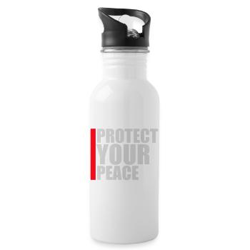Protect Your Peace Mental Health Mindfulness - Water bottle with straw - white - Right