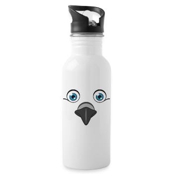 Adorable Tête de Colombe Amoureux des oiseaux Pigeon Peace Art graphique - Gourde avec paille intégrée - blanc - Droite