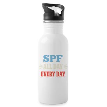 Spf Culture Identity Skin Care Humor - Water bottle with straw - white - Right
