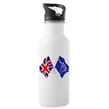 Tyne and Wear & Great Britain crossed - Water bottle with straw - white - Right