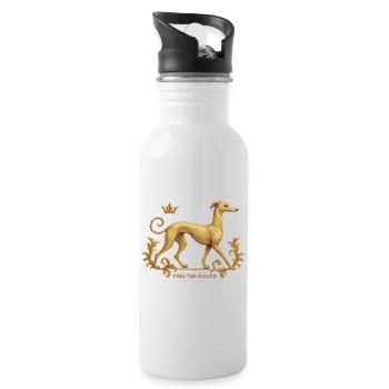 Libérez le Galgo - Broderie n°01 - Gourde avec paille intégrée - blanc - Droite