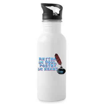 Poetry in Soul and Heart - Water bottle with straw - white - Right