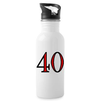 40. 40 ANS. 40e ANNIVERSAIRE. ANNIVERSAIRE 40 ANS. - Gourde avec paille intégrée - blanc - Droite