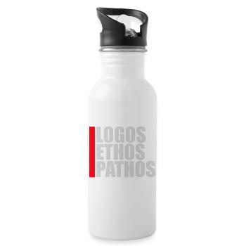 Logos Ethos Pathos Rhétorique Étudiant en Philosophie - Gourde avec paille intégrée - blanc - Droite