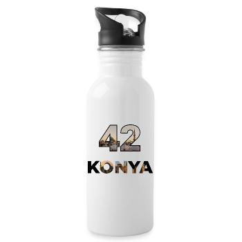 Konya 42 Turquie Mevlana Dervish Design - Gourde avec paille intégrée - blanc - Droite