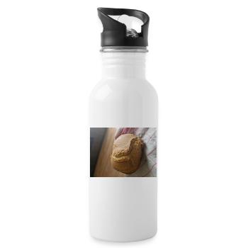Goldkruste-Brot - Trinkflasche mit integriertem Trinkhalm - Weiß - Rechts