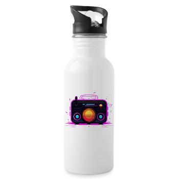 Retro Radio Retrowave - Water bottle with straw - white - Right