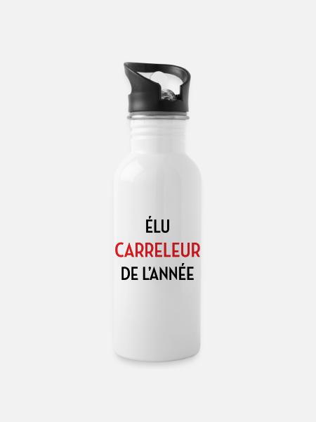 Elected Tiler of the Year - Water bottle with straw - white